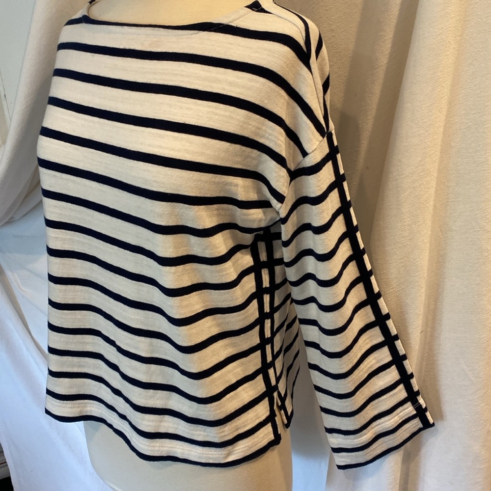 Loft boatneck top with seam trim, NWOT